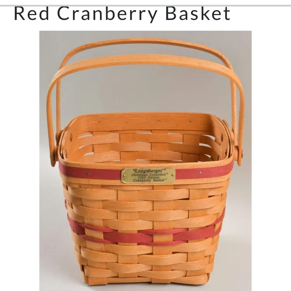 NWOT Longaberger Imperial Stripe Cranberry Basket Liner 7